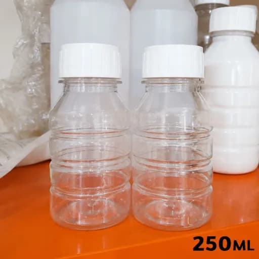 PET Plastic Empty Bottle with Cap 250ml  – Multipurpose Chemical, Cosmetic & Liquid Packaging Bottle