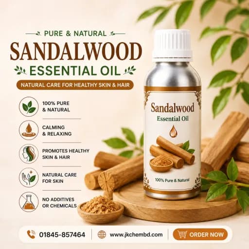 Premium Sandalwood Essential Oil – Cosmetic Grade Natural Oil for Skincare, Aromatherapy, Hair Care & Soap Making