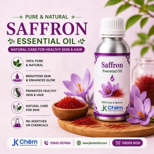 Saffron Essential Oil – Cosmetic Grade Natural Oil for Skincare, Hair Care, Aromatherapy & Luxury Beauty Formulation