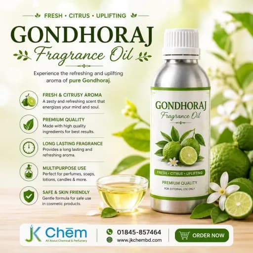 Gondhoraj Fragrance Oil | Premium Cosmetic Grade Fresh Citrus Perfume Oil for Soap Making, Candles & DIY Beauty Formulations