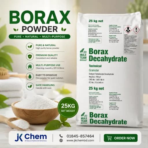 Premium Borax Powder (Sodium Tetraborate Decahydrate) – Industrial Grade for Detergent, Soap Making, Cleaning & Industrial Applications