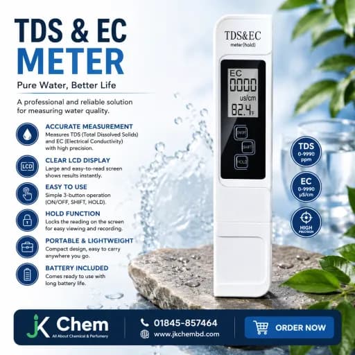 Premium TDS & EC Meter – High Accuracy Digital Water Quality Tester for TDS, EC & Temperature Measurement