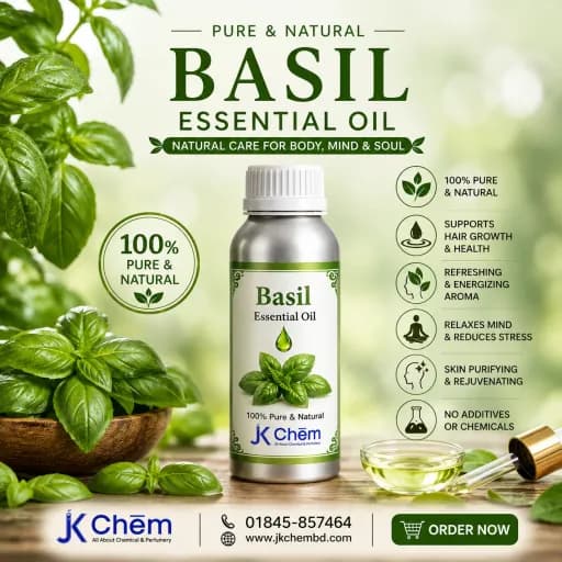  Basil Essential Oil (বাসিল এসেনশিয়াল অয়েল) | Premium Pure Basil Essential Oil for Skincare, Hair Care, Aromatherapy & DIY Cosmetics