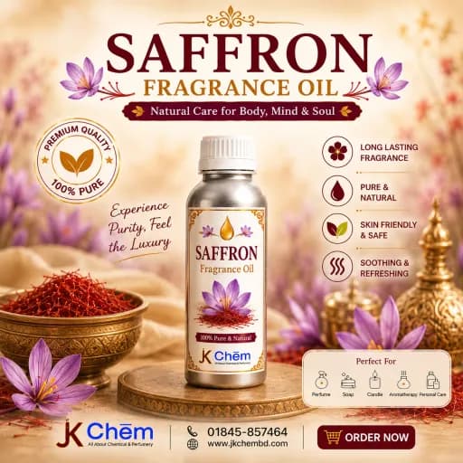 Saffron Fragrance Oil (সাফরন ফ্র্যাগরেন্স অয়েল) | Premium Warm, Sweet & Luxurious Fragrance for Perfume, Soap, Cosmetics & Personal Care