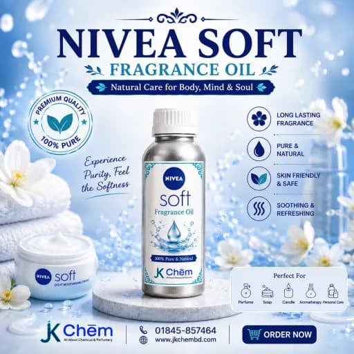 Nivea Soft Fragrance Oil (নিভিয়া সফট ফ্র্যাগরেন্স অয়েল) | Soft, Clean & Creamy Fragrance for Soap, Cosmetics, Perfume & Personal Care