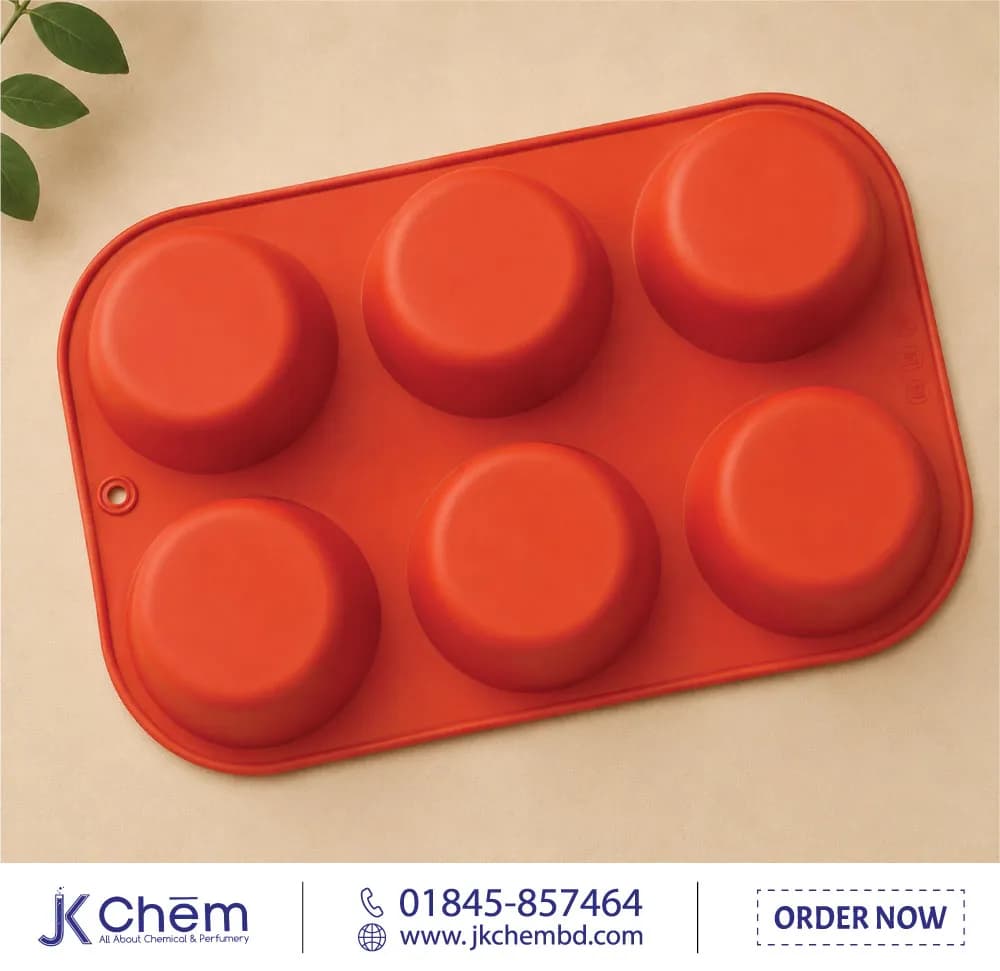 6 Cavity Round Silicone Soap Mold | Reusable Food Grade Mold for Handmade Soap, Lotion Bars, Bath Bombs, Wax Melts, Chocolate & Cake Making