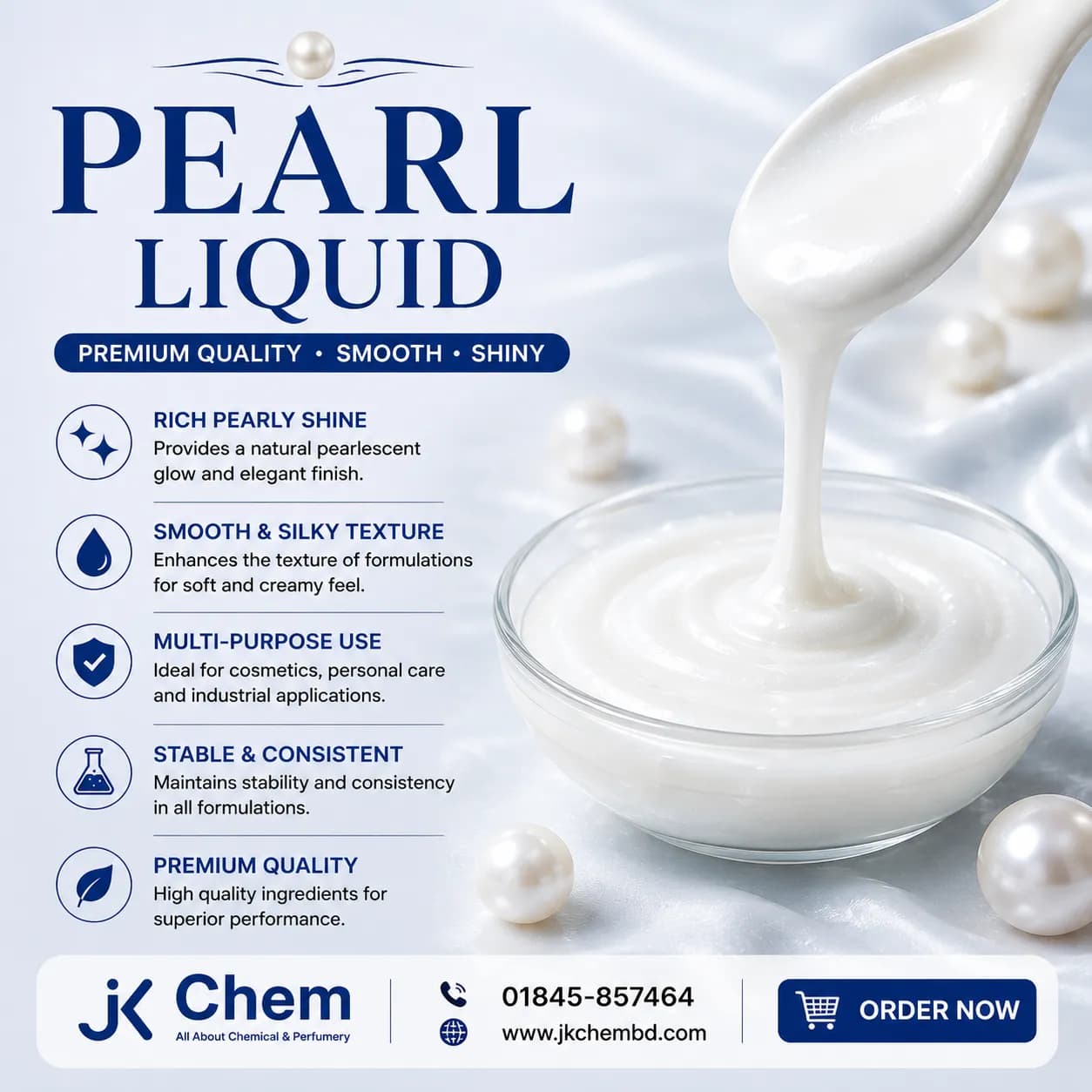 Premium Pearl Liquid (Pearlizing Agent) – Cosmetic Grade Pearl Concentrate for Shampoo, Body Wash & Liquid Soap