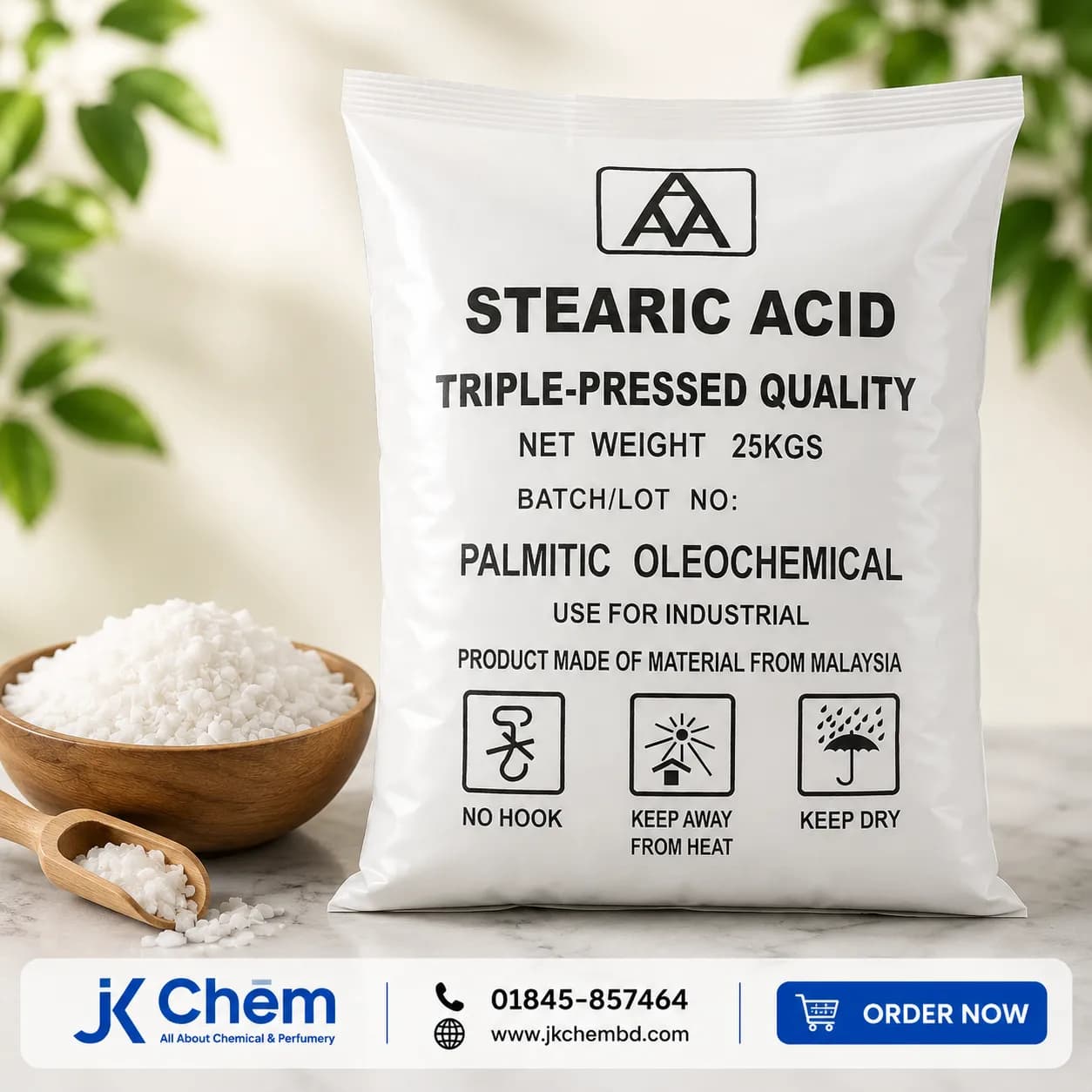 Premium Stearic Acid – Cosmetic Grade Fatty Acid for Soap Making, Creams, Lotions, Candles & Personal Care Products