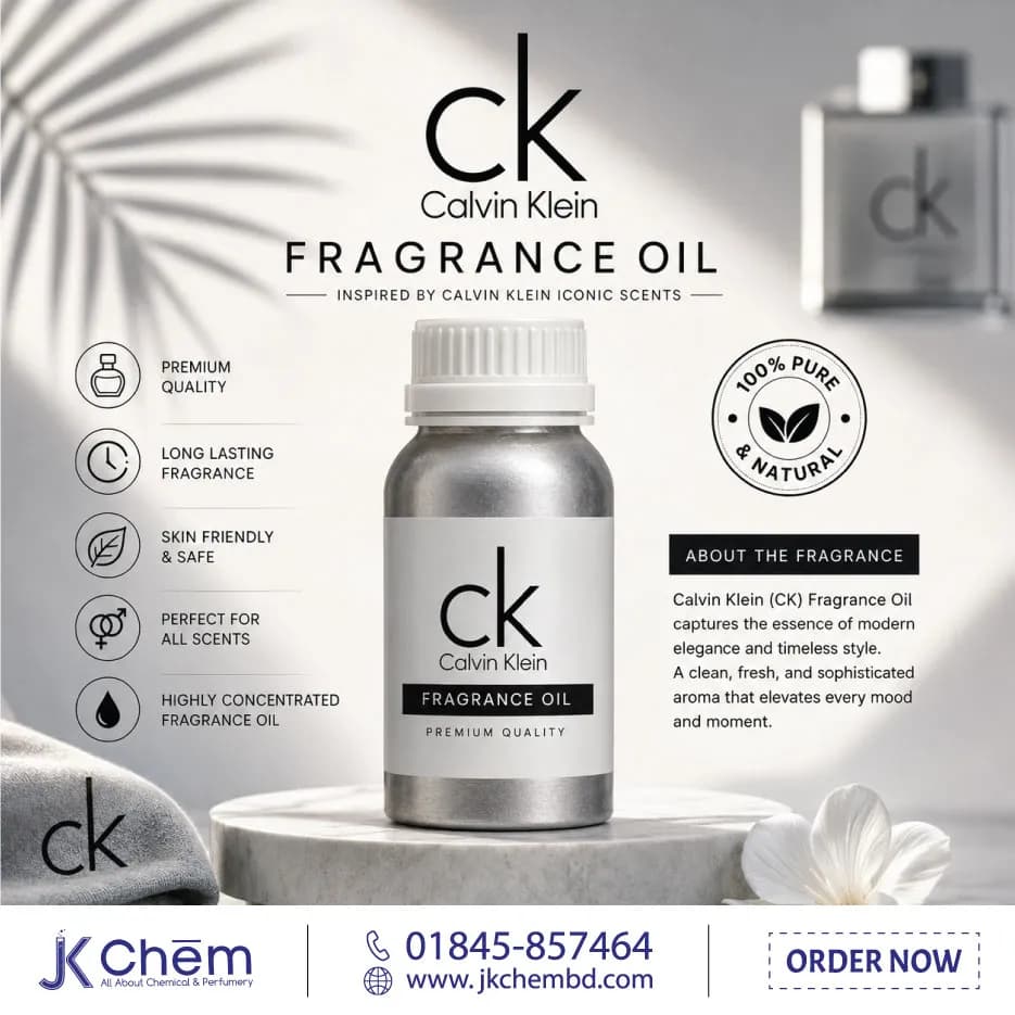 Calvin Klein (CK) Fragrance Oil (ক্যালভিন ক্লেইন ফ্র্যাগরেন্স অয়েল) | Premium Perfume Scent for Perfume, Body Mist, Soap & Cosmetics